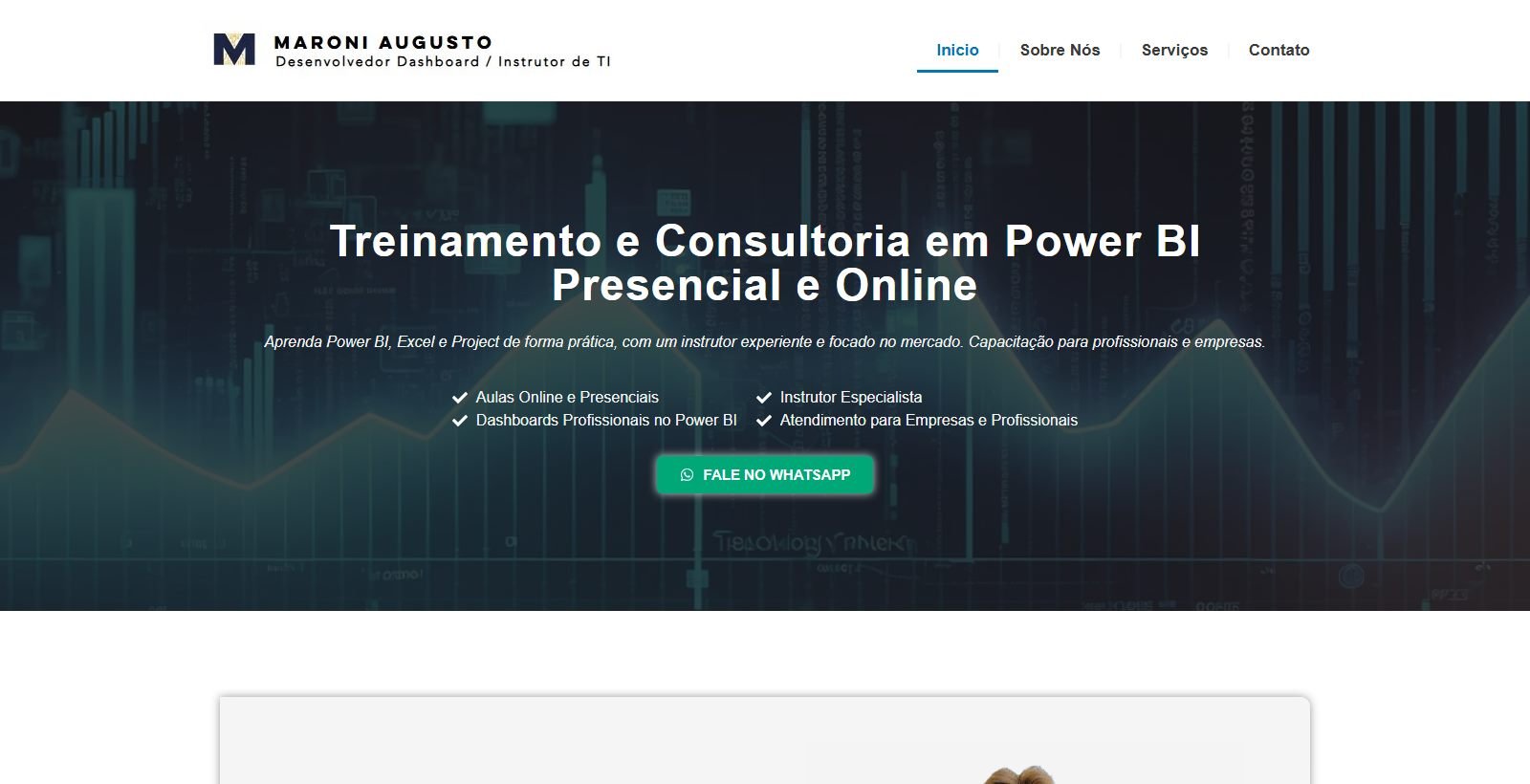 Site desenvolvido para Maroni Augusto, versão desktop