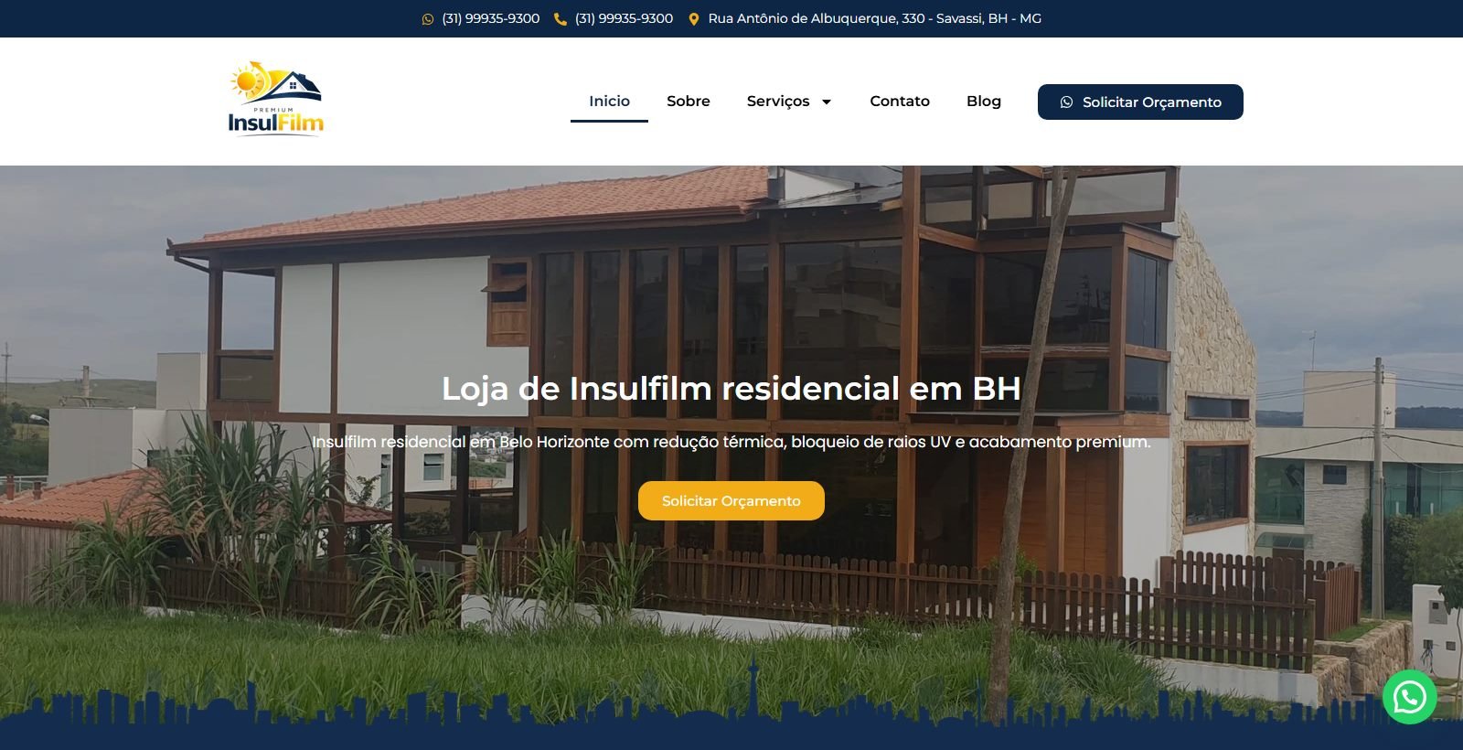 Site desenvolvido para Premium Insulfilm, versão desktop